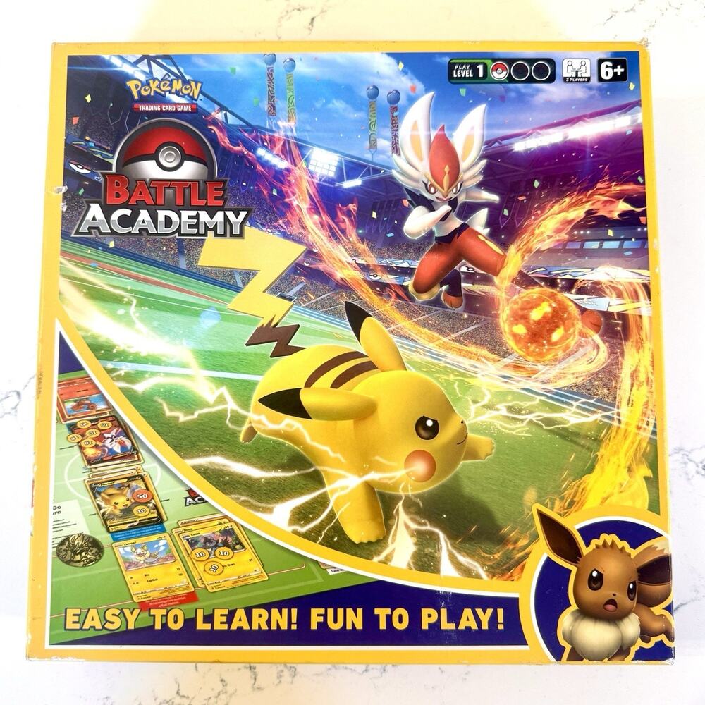 Pokémon TCG Battle Academy 2022 Board Game Pikachu Eevee Cinderace V Complete